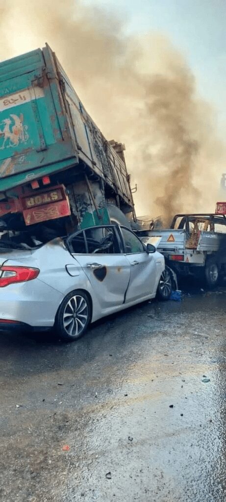 حادث مروع على الطريق الدائري الأوسطي متابع رفعت جمعه