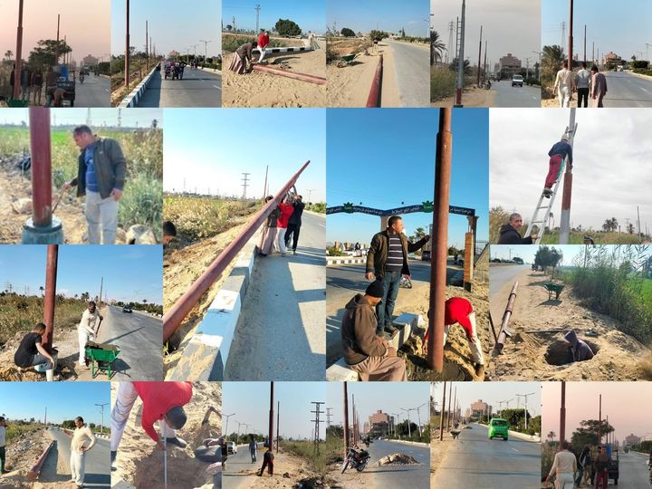تركيب 41 عمود استعداد لإنارة مدخل مدينة العدوة شمال