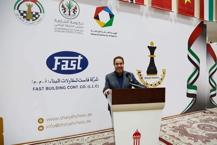 ” فتحي عفانة ” يشهد فعاليات ختام بطولة الشارقة ماسترز الدولية الخامسة للشطرنج