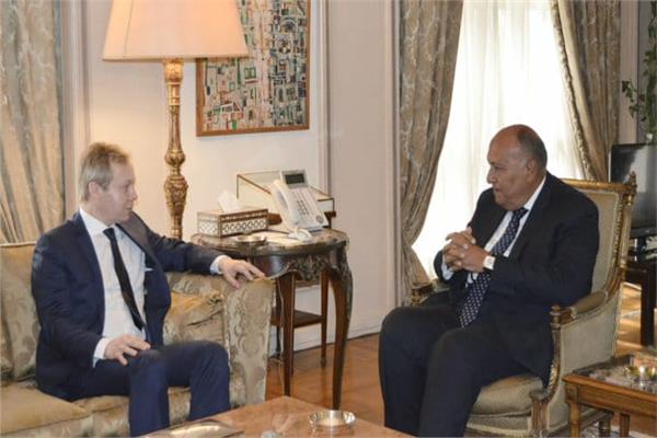 شكري يستقبل مبعوث الاتحاد الأوروبي لعملية السلام في الشرق الأوسط