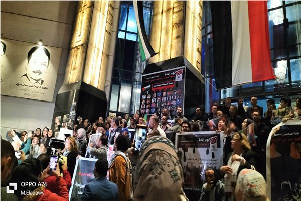 وقفة تضامنية بـ«الصحفيين» لمرور 100 يوم على العدوان ضد الشعب الفلسطيني