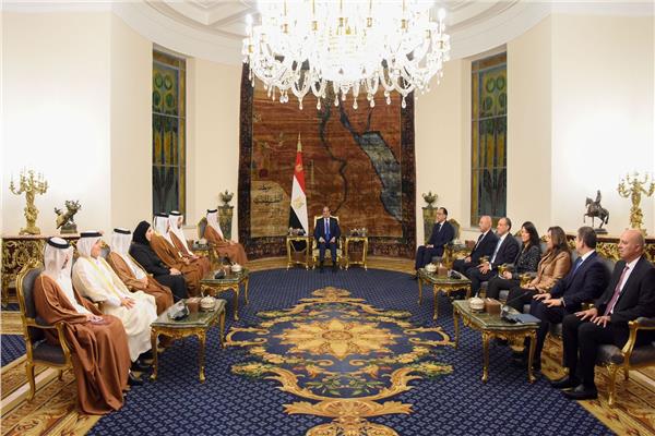 الرئيس السيسي يستقبل رئيس مجلس الوزراء القطري