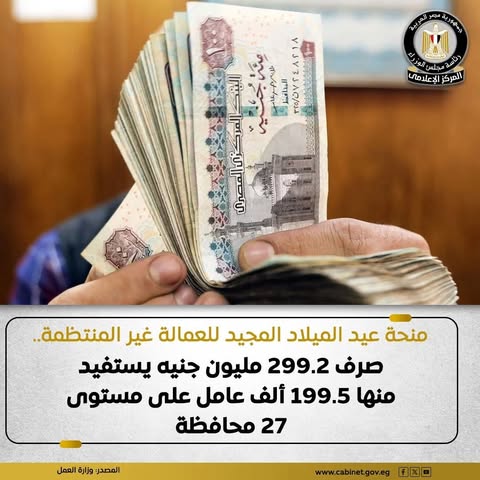 الإعلان عن اعتماد وبدء صرف هذه المنحة للعمالة غير المنتظمة، ضمن المنح الدورية التي تُصرف في المناسبات الرسمية والدينية
