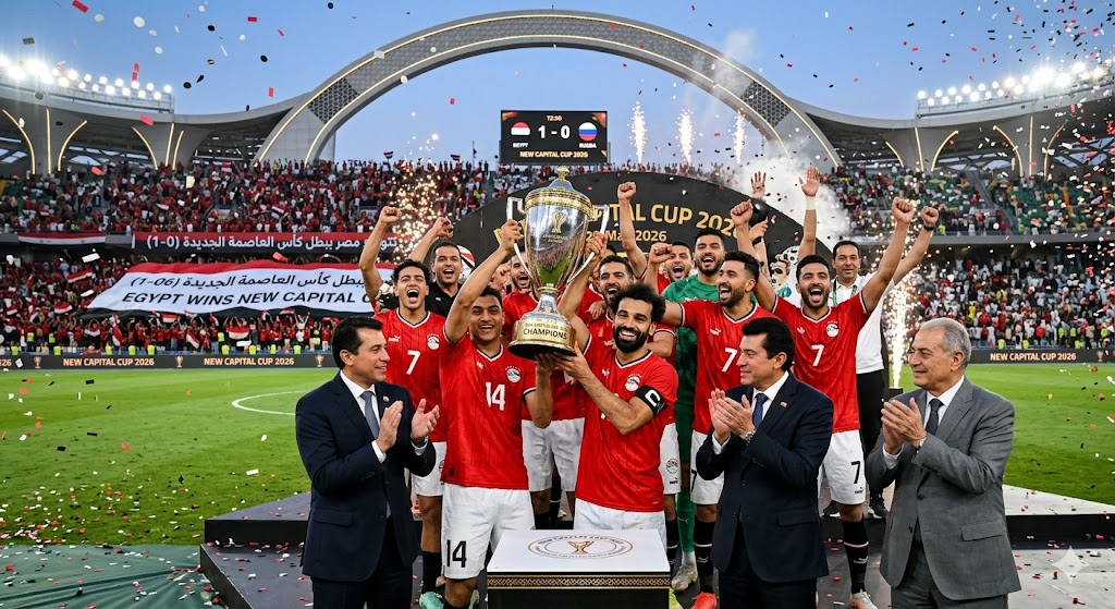 الفراعنة يعتلون منصة التتويج بكأس العاصمة الجديدة بهدف تاريخي في شباك روسيا