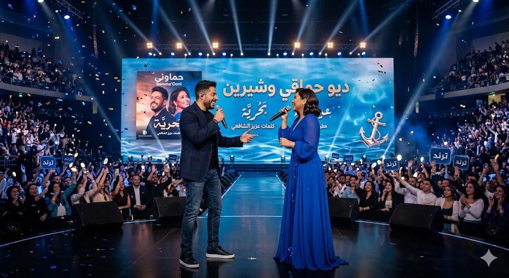 “بَحريَّة” حماقي وشيرين تتصدر الترند الموسيقي: قنبلة الألبوم الجديد “سمّعوني” تكتسح السوشيال ميديا