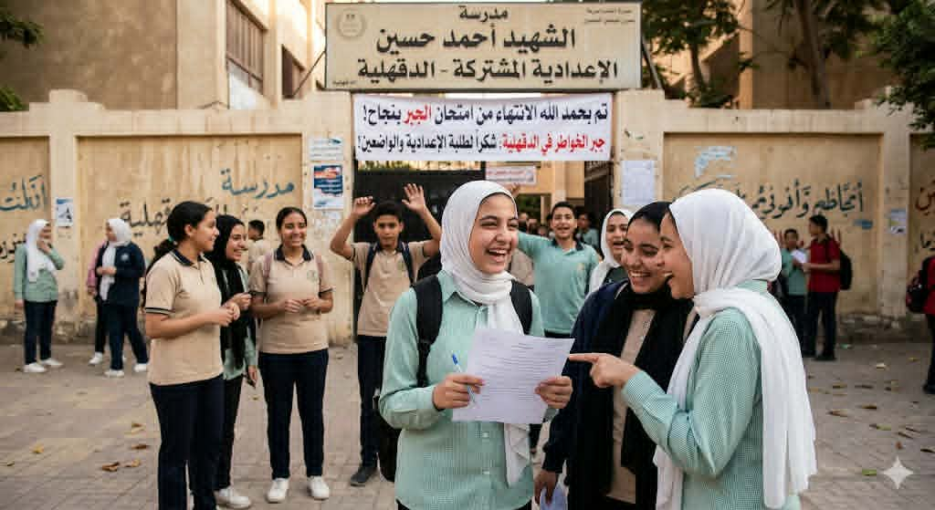 «جبر الخواطر» في الدقهلية.. ابتسامات وفرحة عارمة لطلاب الإعدادية بعد امتحان الجبر