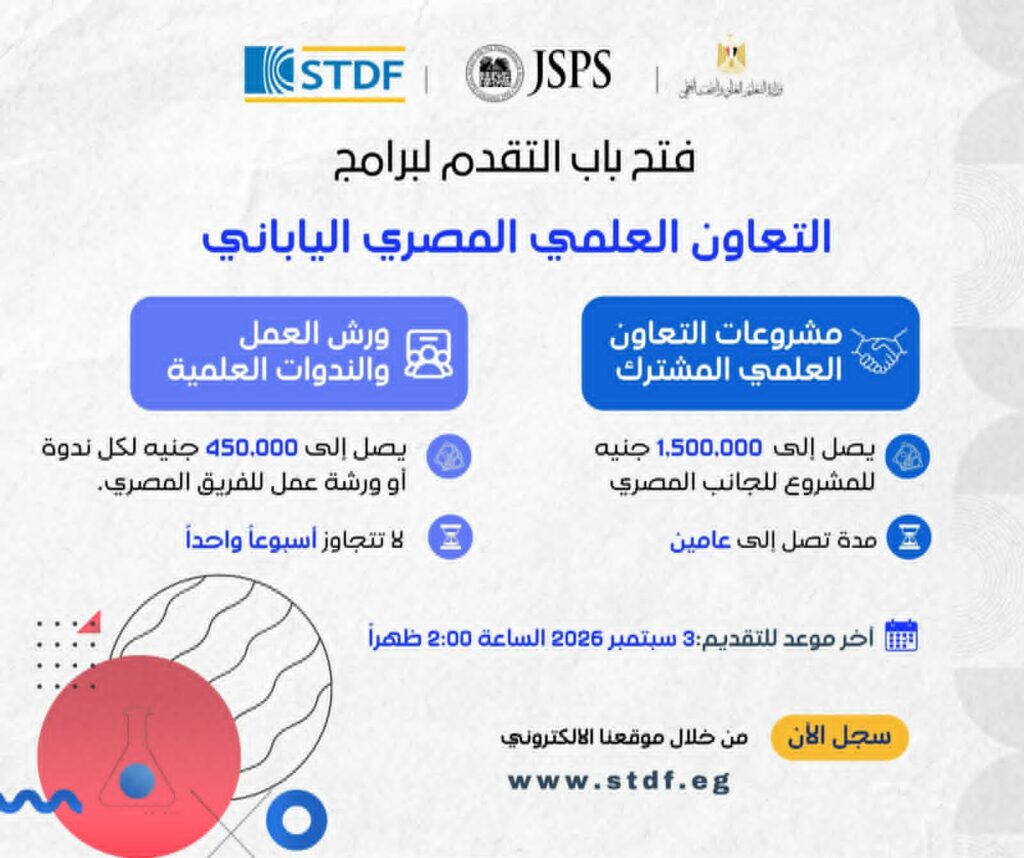 وزارة التعليم العالي والبحث العلمي هيئة تمويل العلوم والتكنولوجيا تعلن عن فتح التقدم لبرامج التعاون العلمي