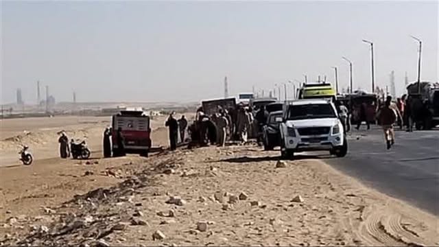 تفاصيل واقعة إصابة 8 أشخاص في حادث تصادم بصحراوي المنيا