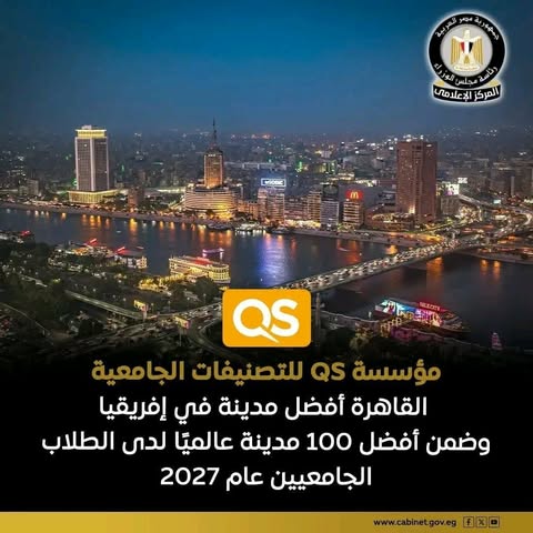 القاهرة تتصدر المدن الإفريقية في تصنيف QS لأفضل المدن للطلاب لعام 2027م