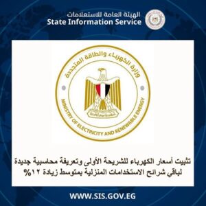 تطبيق تعريفة أسعار الكهرباء الجديدة للاستخدامات المنزلية في مصر