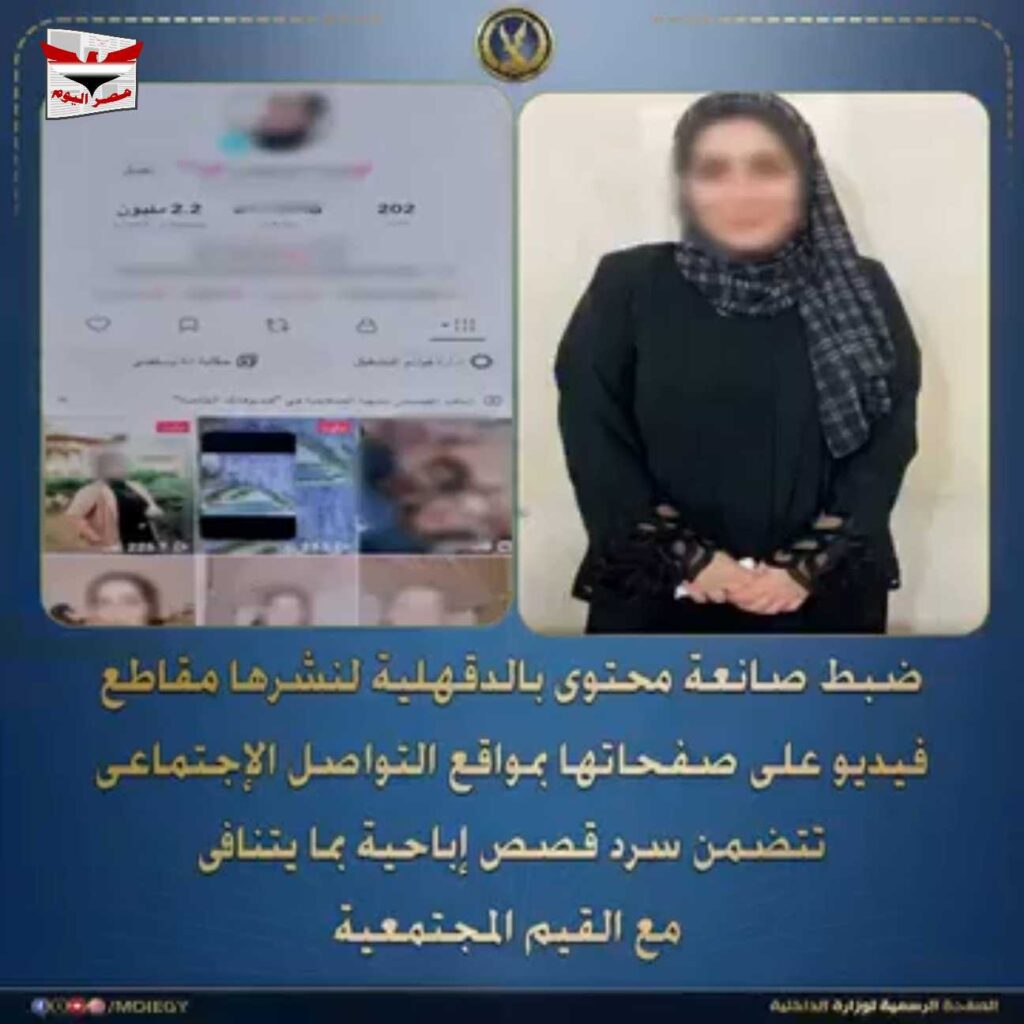 بالفيديو:ضبط صانعة محتوى بالدقهلية بتهمة سرد قصص إباحية وتحقيق أرباح