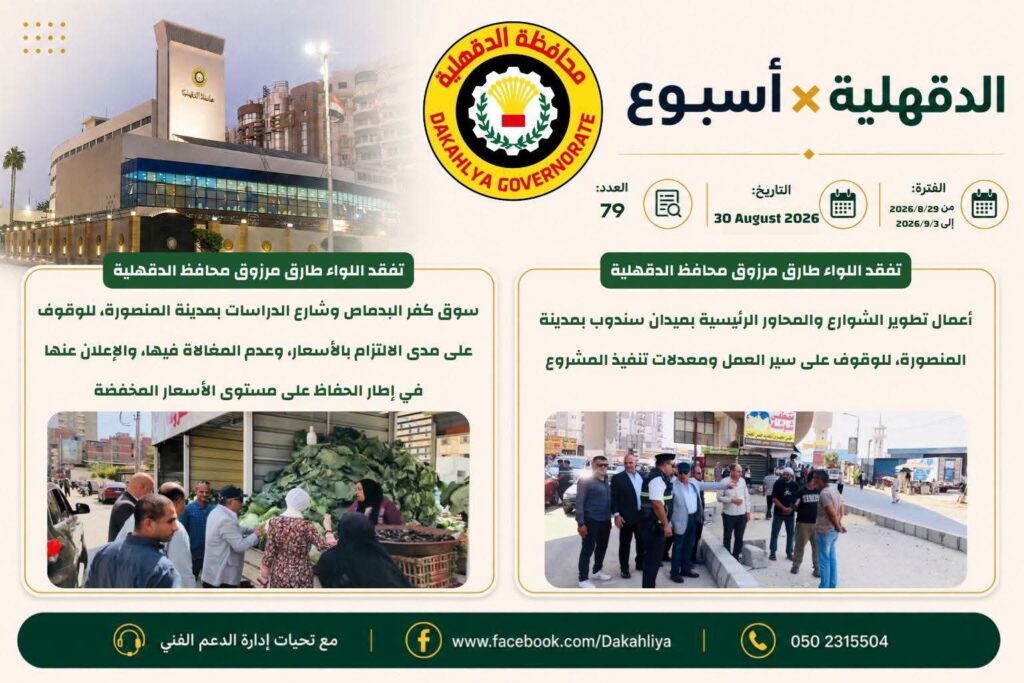 حصاد الدقهلية في أسبوع.. 79 إصدارًا يوثق أبرز تحركات اللواء طارق مرزوق