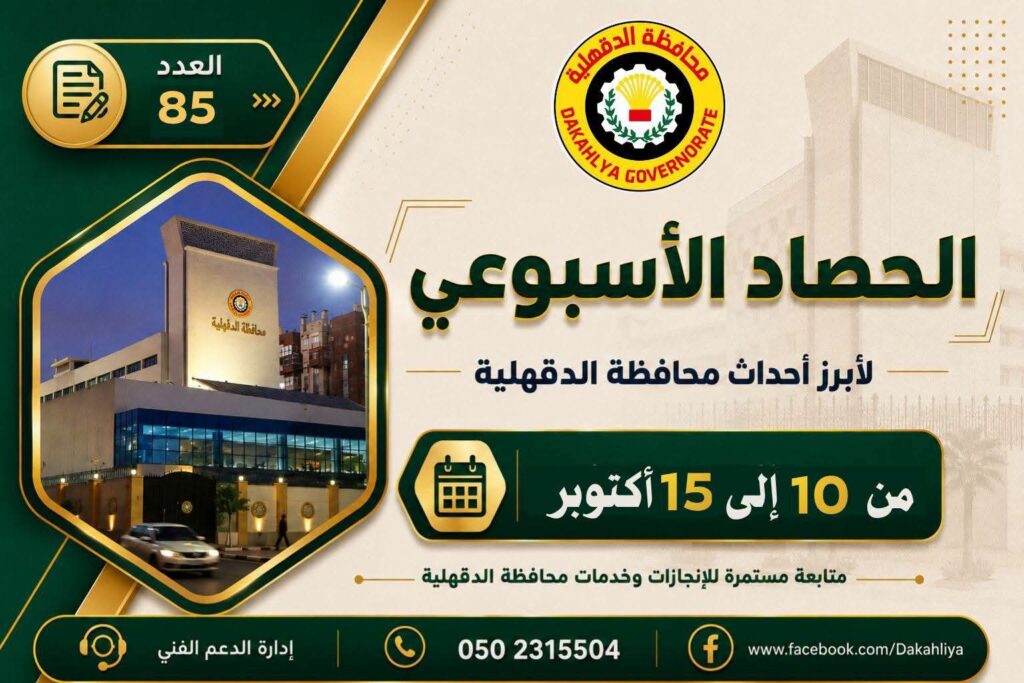 محافظة الدقهلية × أسبوع.. حصاد أنشطة وفعاليات اللواء طارق مرزوق في 6 أيام